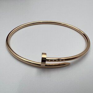 Authentic Cartier Juste un Clou Bracelet SM 18K Rose Gold Size 17 No Diamonds
